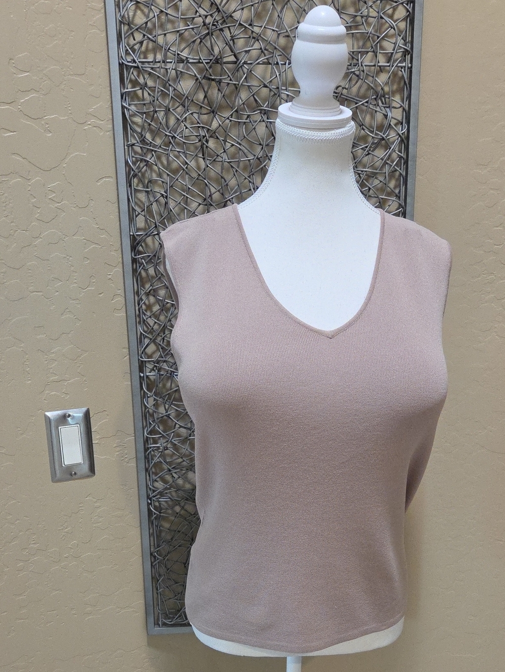 Chico's Design Lightweight V-Neck Tank in  Taupe